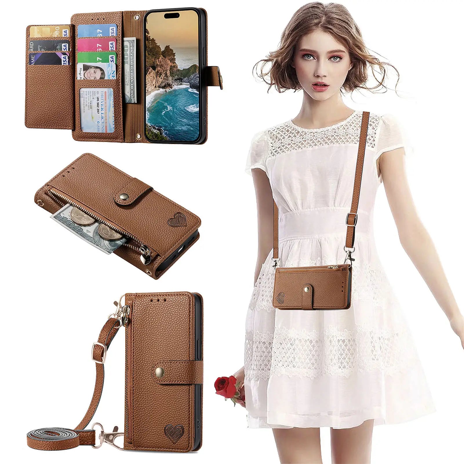 Crossbody Leather Wallet Purse Case with Zipper For Samsung - Premium Mobile Phone Cases from Dressmycell.com - Just $30! Shop now at Dressmycell.com Crossbody Leather Wallet Purse Case with Zipper For Samsung - Premium Mobile Phone Cases from Dressmycell.com - Just $30! Shop now at Dressmycell.com